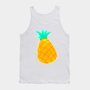 Cute Pineapple Pattern on White Tank Top